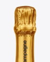 Antique Green Glass Champagne Bottle Mockup