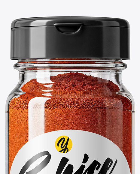Spice Glass Jar with Sweet Paprika Mockup