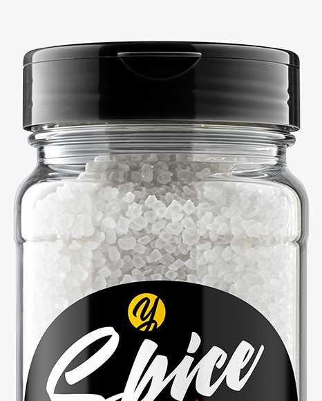 Jar with Coarse Sea Salt Mockup