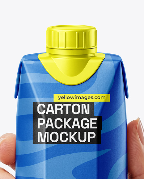 Matte Carton Pack in a Hand Mockup