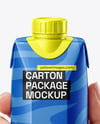 Matte Carton Pack in a Hand Mockup