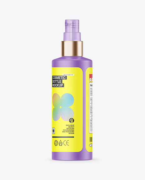 Matte Cosmetic Bottle with Spray Pump Mockup