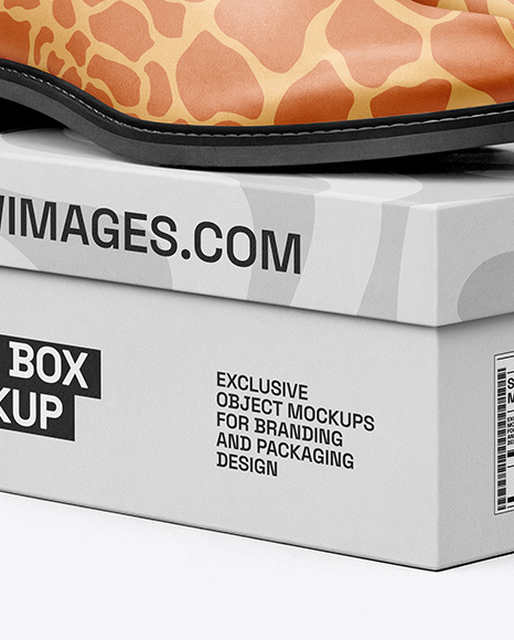 Pair of Chelsea Boots with Shoe Box Mockup