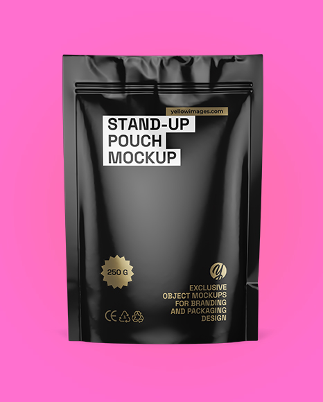 Glossy Stand Up Pouch Mockup