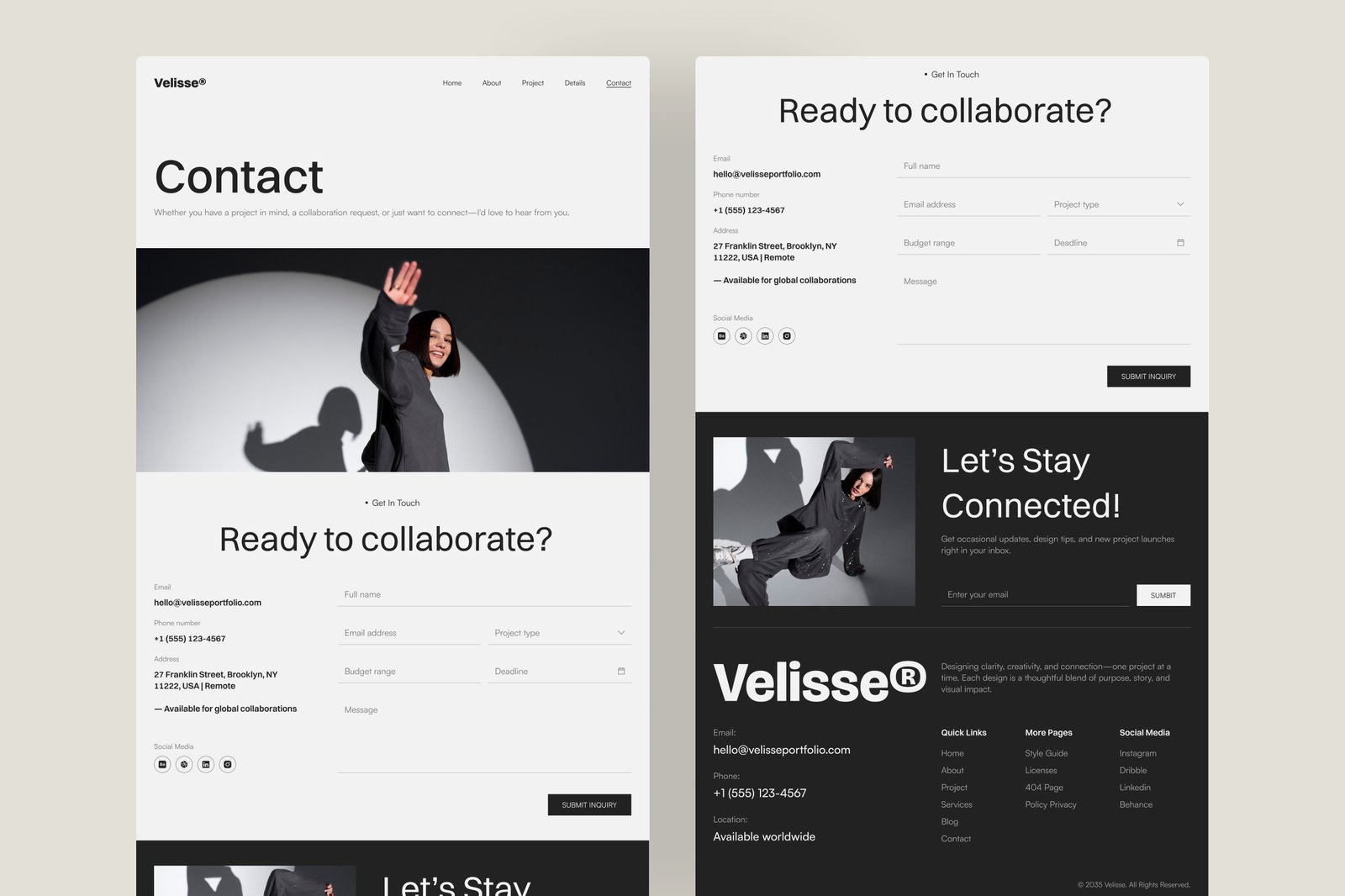 Velisse – Portfolio Website UI Figma Template