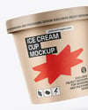 Two Kraft Paper Ice Cream Cups Mockup