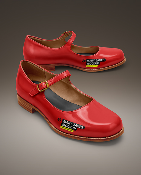 Pair of Mary Janes Mockup