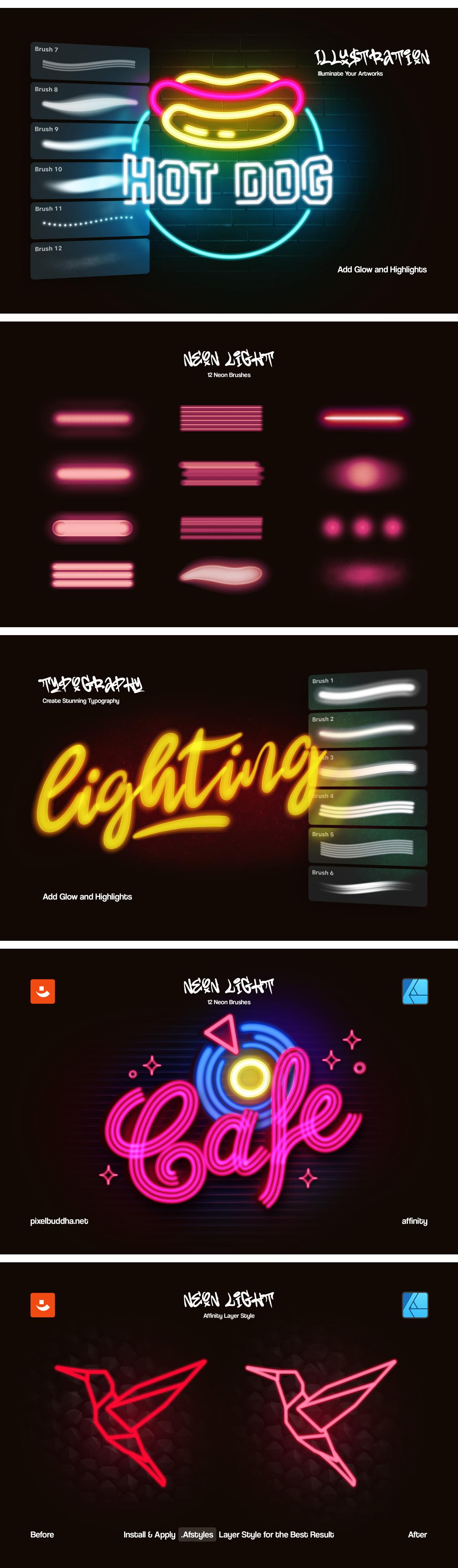 Neon Light Affinity Brushes