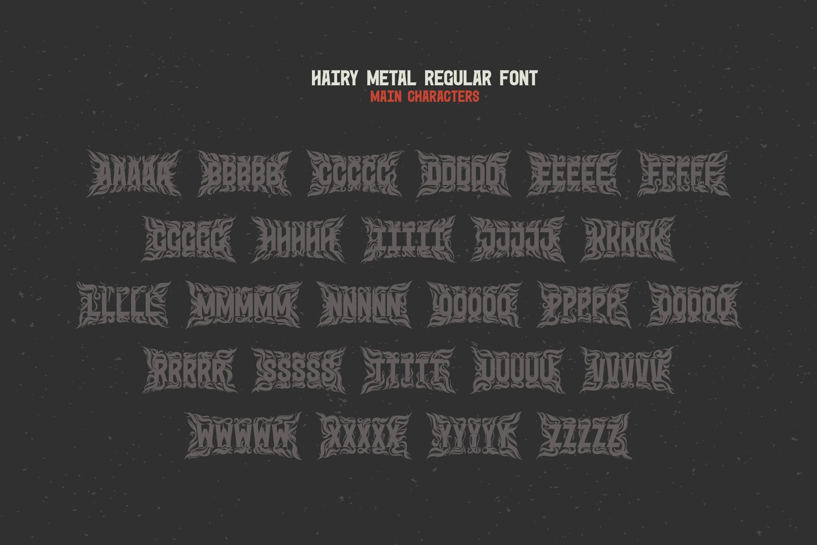 Hairy Metal — Hardcore Font