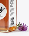 Square Glass Jar with Wildflower Honey Mockup