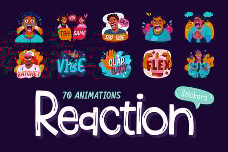 Animated Gen Z Reaction Stickers - Icons