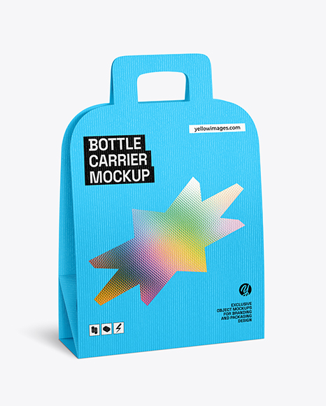 Textured Paper Bottle Carrier Mockup - Cylindrical box mockup