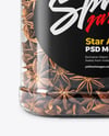 Square Plastic Jar with Star Anise Mockup