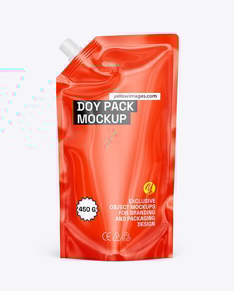 Glossy Doy Pack Mockup - Soda can mockup