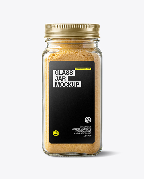 Clear Glass Jar with Ground Ginger Mockup - Realistic mockups