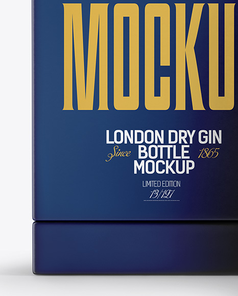 Gin Bottle with Box Mockup