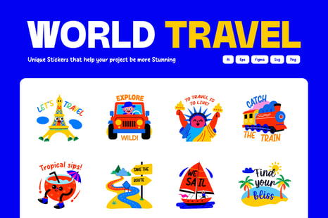 World Travel Stickers - Graphics