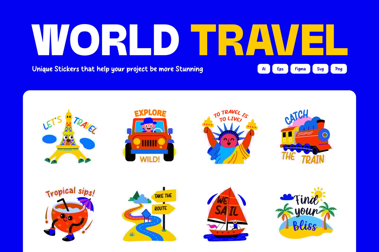World Travel Stickers