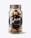 Glass Jar with Whole Nutmeg Mockup