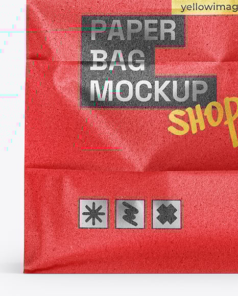 Kraft Paper Bag Mockup - Front View
