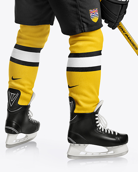 Man Wearing Full Ice Hockey Kit Mockup