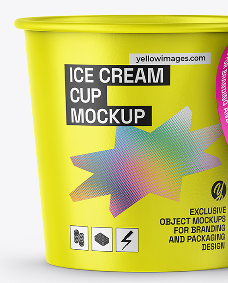 Matte Ice Cream Cup Mockup