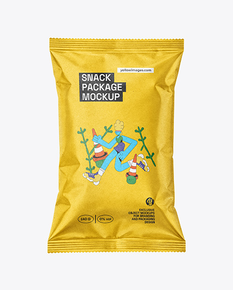 Kraft Paper Snack Package Mockup