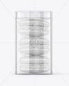 Clear Plastic Tube with Macaron Cookies Mockup
