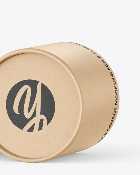 Opened Kraft Paper Tube Mockup