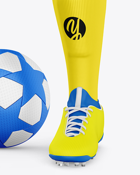 Full Soccer Kit w/ Mannequin Mockup - Half Side View