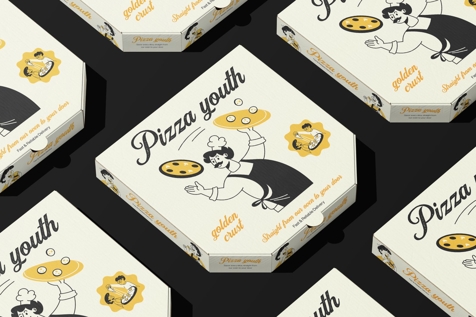Food and Delivery Illustrations Set