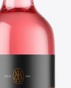 Clear Glass Pink Wine Bottle Mockup