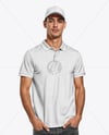 Young Man Wearing Polo Shirt and Baseball Cap Mockup