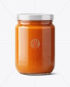 Glass Jar with Lobster Bisque Mockup