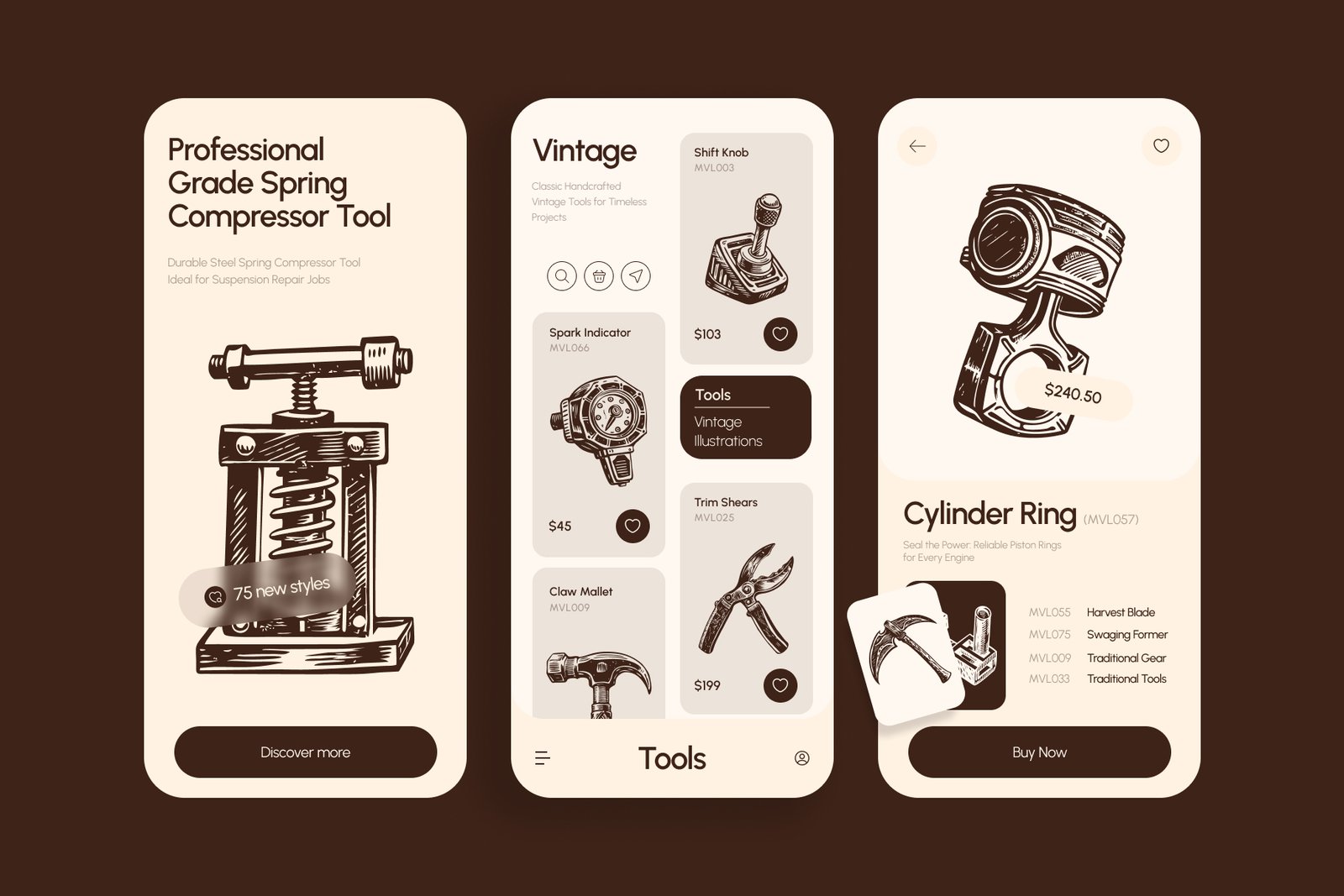 Vintage Tools Illustration Set