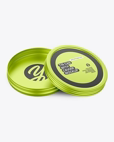Tin Can with Black Caviar Mockup