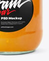 Clear Glass Jar with Orange Jam Mockup