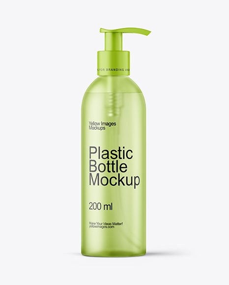 Frosted Cosmetic Bottle with Pump Mockup - Frosted glass mockup