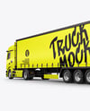 Semi Trailer Truck Mockup - Back Half Side View