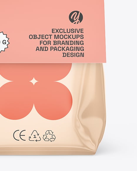 Glossy Package with Paper Label Mockup