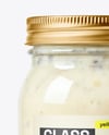 Clear Glass Jar with Clam Chowder Mockup