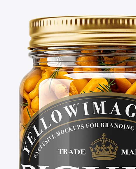 Glass Jar with Chanterelles Mockup