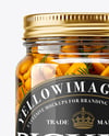 Glass Jar with Chanterelles Mockup