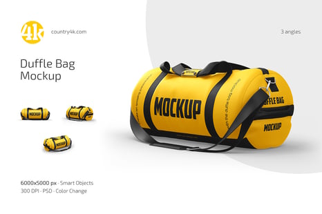 Duffle Bag Mockup Set - Apparel Mockups