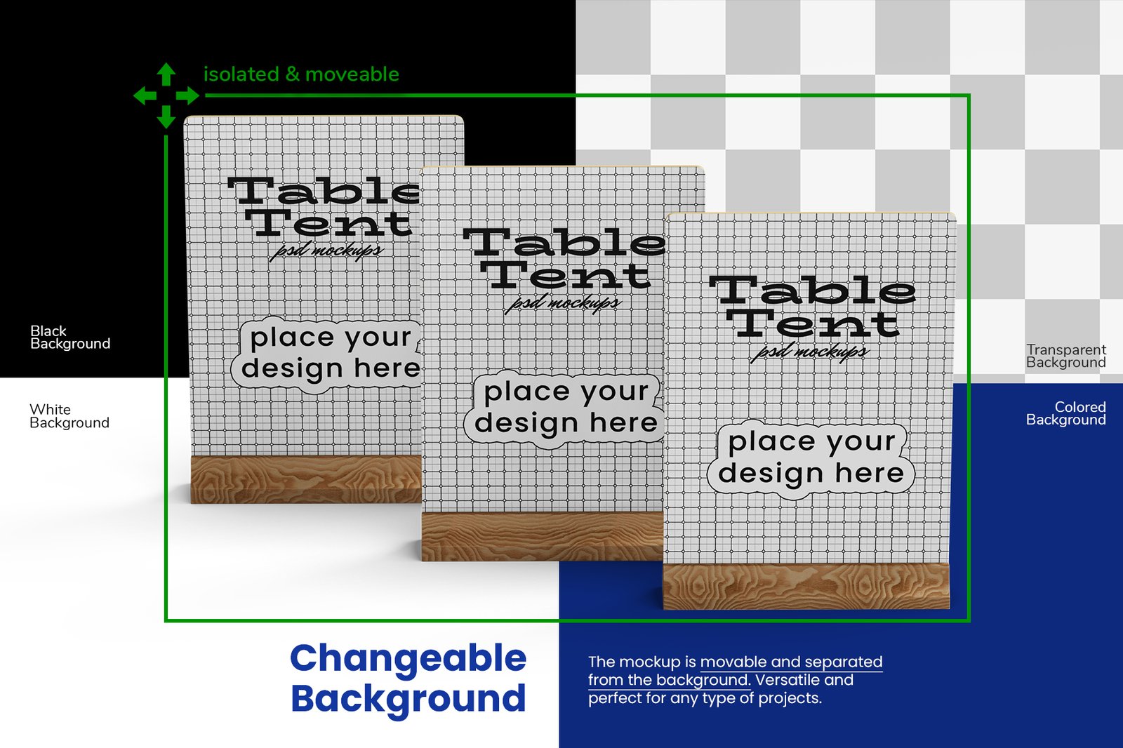 Table Tent Menu Holder PSD Mockup Set
