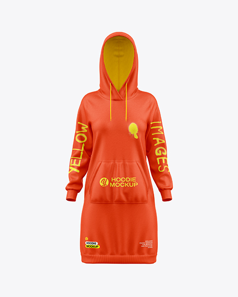 Women Cotton Hoodie Dress Mockup
