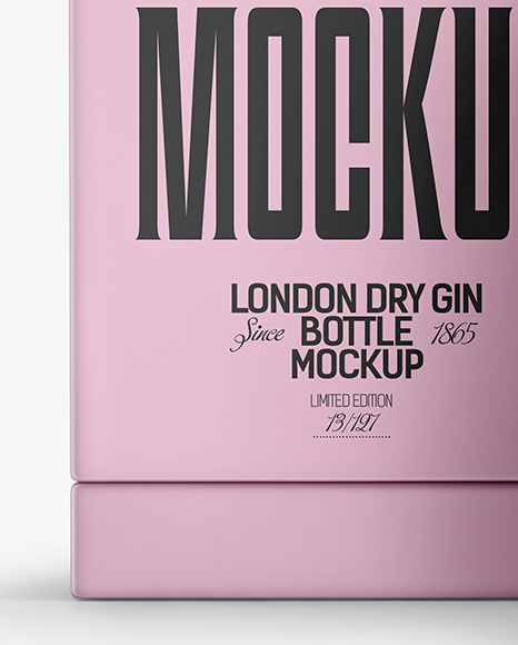 Gin Bottle with Box Mockup
