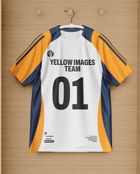 Soccer Training Kit Hanging inside a Wooden Locker Mockup