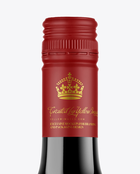 Dark Glass Wine Bottle Mockup