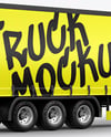 Semi Trailer Truck Mockup - Back Half Side View